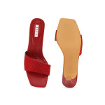 Embellished Open Toe Slim Heels